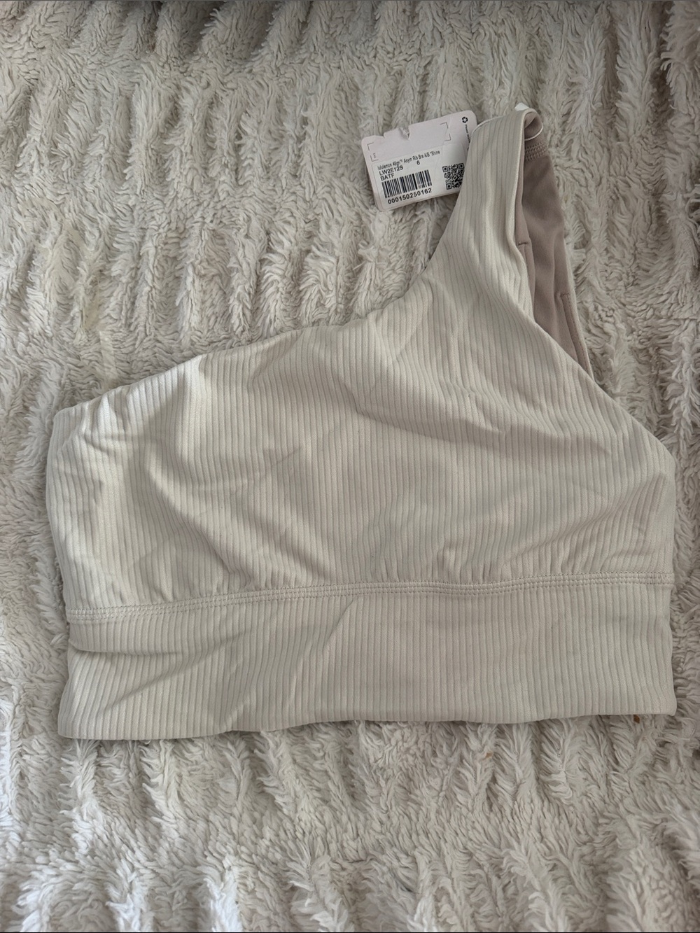lululemon athletica Ribbed One-Shoulder Bodysuit in Light Cream